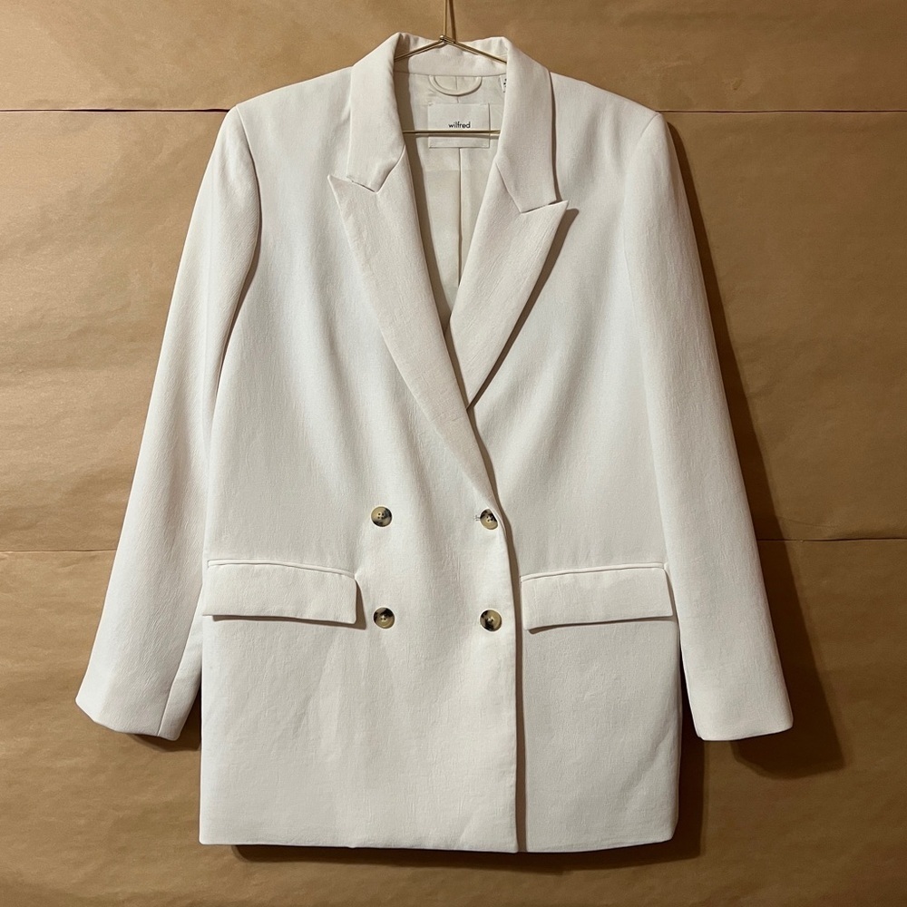 Aritzia | Wilfred Cherrelle Blazer Double-Breasted Crepette Oversized Size XS
